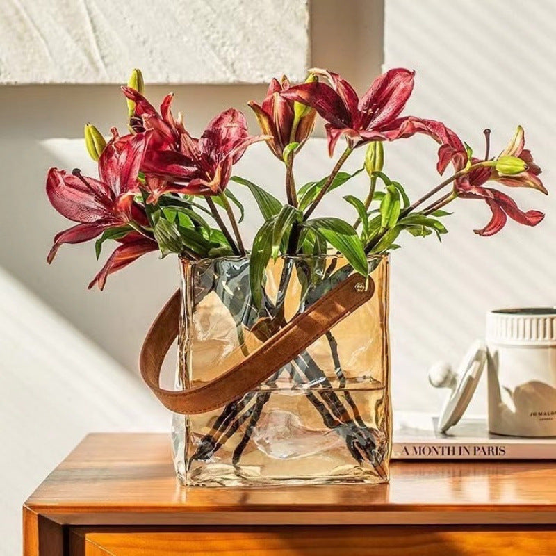 Simple Pleated Handbags Vase Decoration